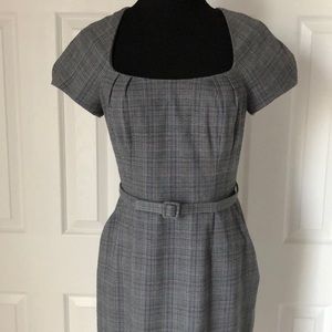 Banana Republic Pinstriped Belted Dress